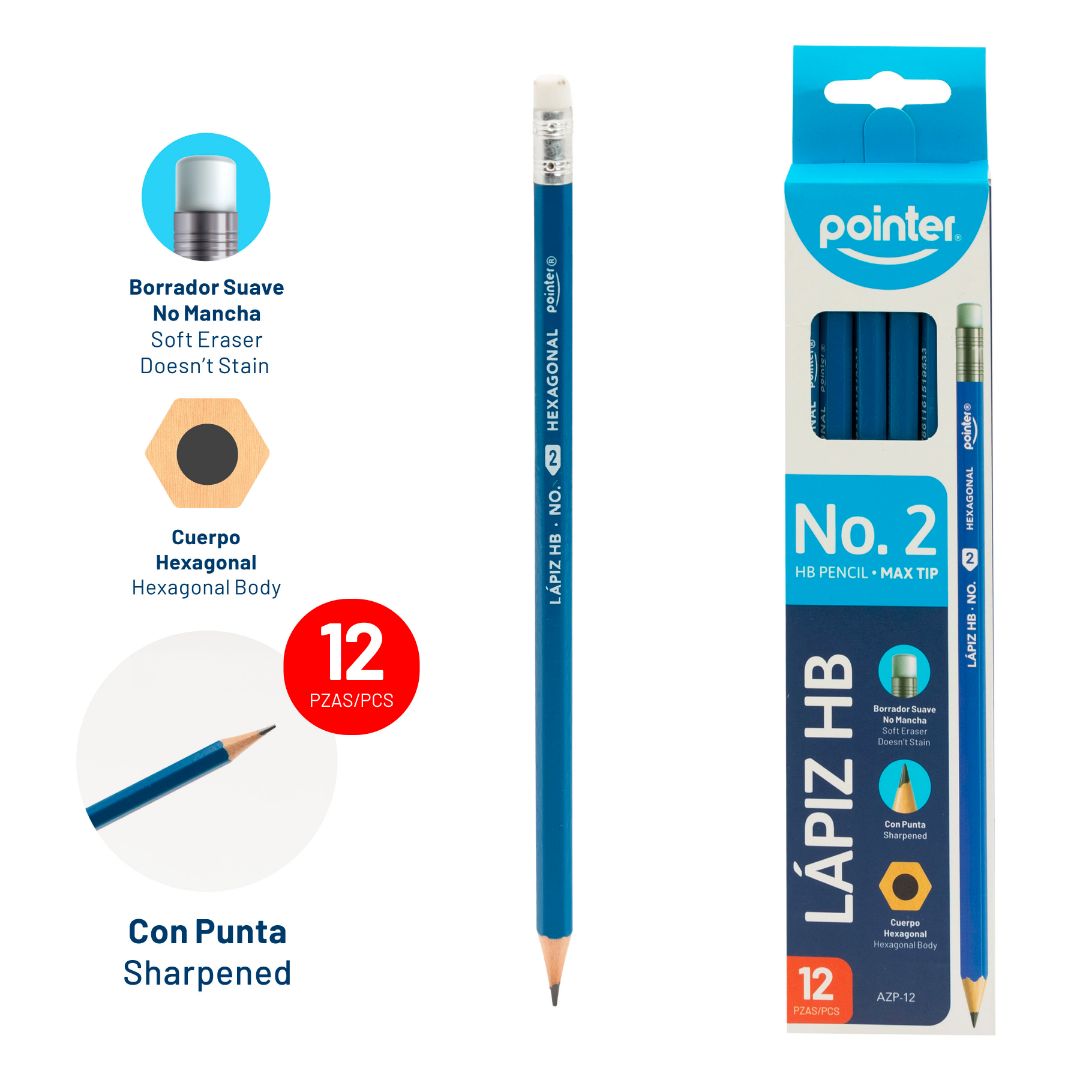 LAPIZ POINTER HEXAGONAL MAX TIP AZUL CX12 2HB (F. 240 DOC)
