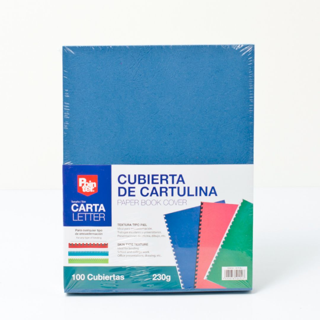 PASTA P/ENCUADERNAR POINTER AZUL PX100 CARTA 230G (F. 40 PAQ)