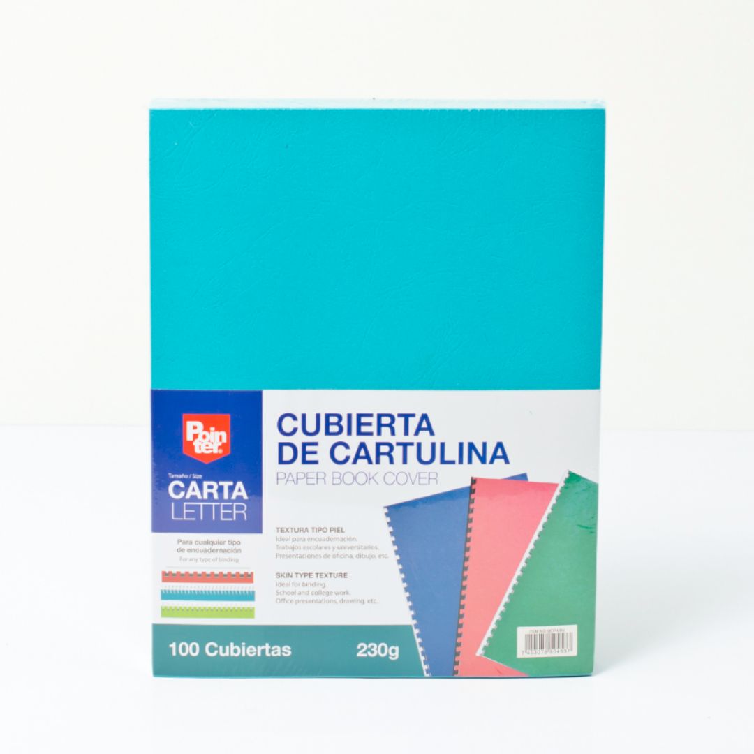 PASTA P/ENCUADERNAR POINTER CELESTE PX100 CARTA 230G (F. 40 PAQ)