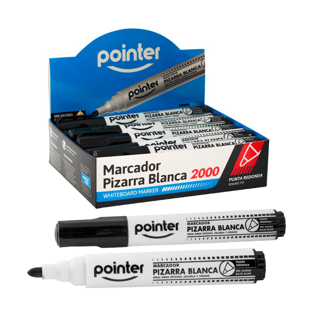MARCADOR P/PIZARRON POINTER P/REDONDA NEGRO CX12 (F. 96 DOC)