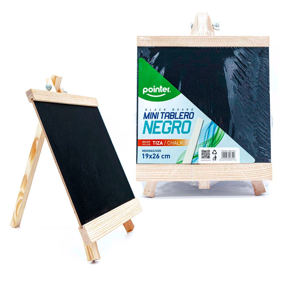PIZARRON PLEGABLE POINTER NEGRO P/YESO 19X26CM (F. 48 PZAS)