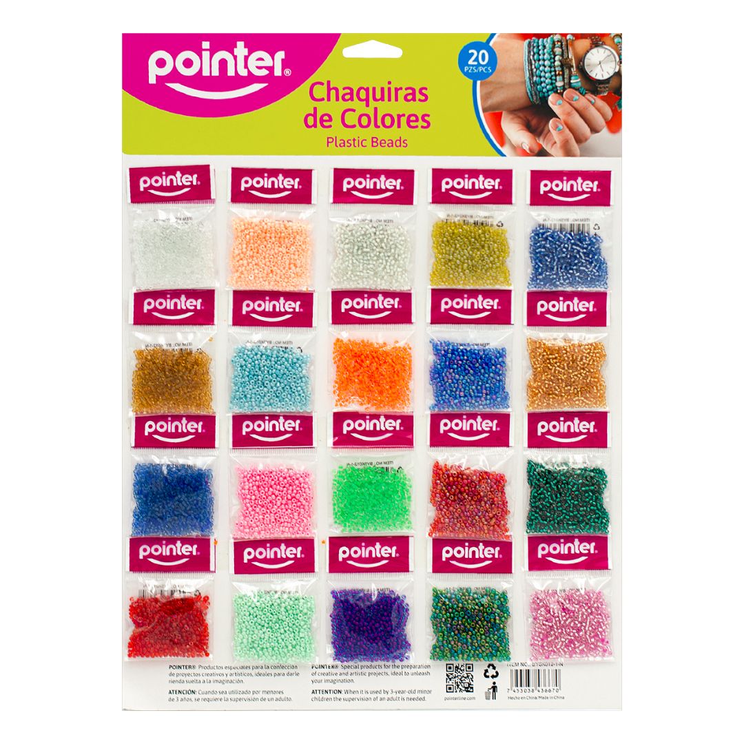 MOSTACILLAS POINTER PEQUEÑA CARTON DE 20 BOLSAS COL. SURTI. (F. 72 SETS)
