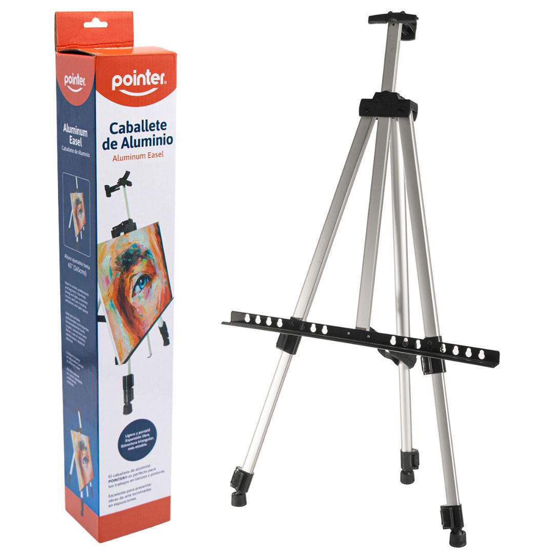 CABALLETE POINTER DE ALUMINIO PLATEADO 165CM (F. 25 PZAS)