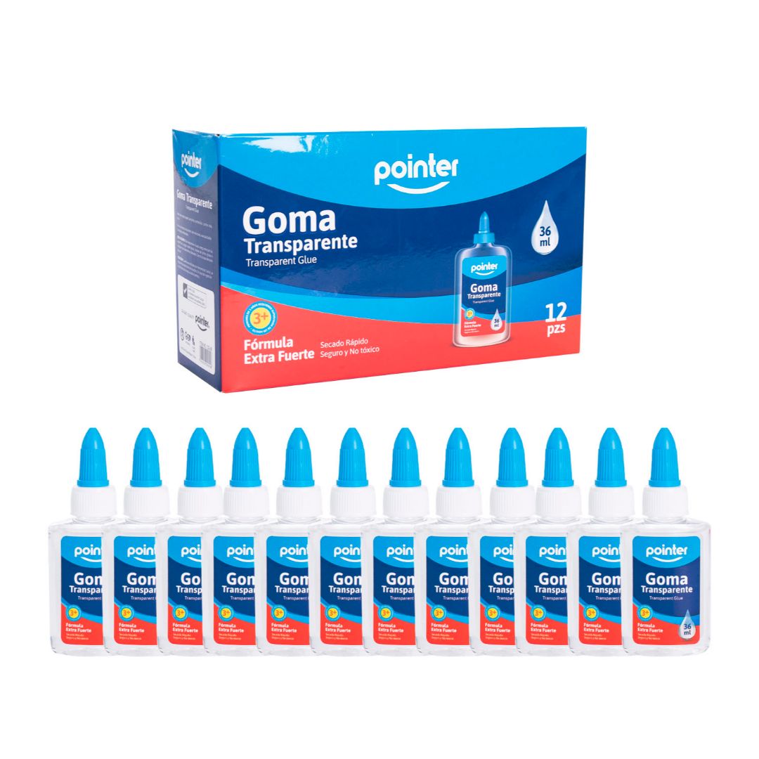 GOMA TRANSPARENTE POINTER CX12 36ML (F. 288 PZAS)