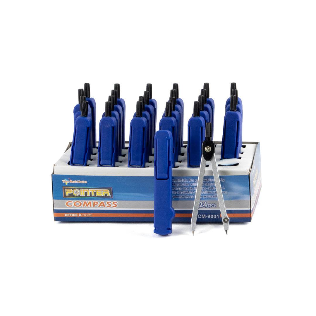 COMPAS POINTER METALICO PORTATIL CON CLIP ESTUCHE PLASTICO 24 PZAS (F.20 BOX )