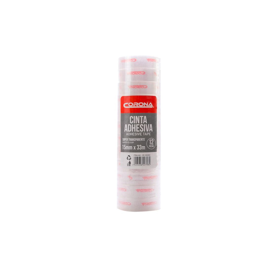CINTA ADHESIVA CORONA TRANSPARENTE 15MMX33MTS  (F. 60 DOC)
