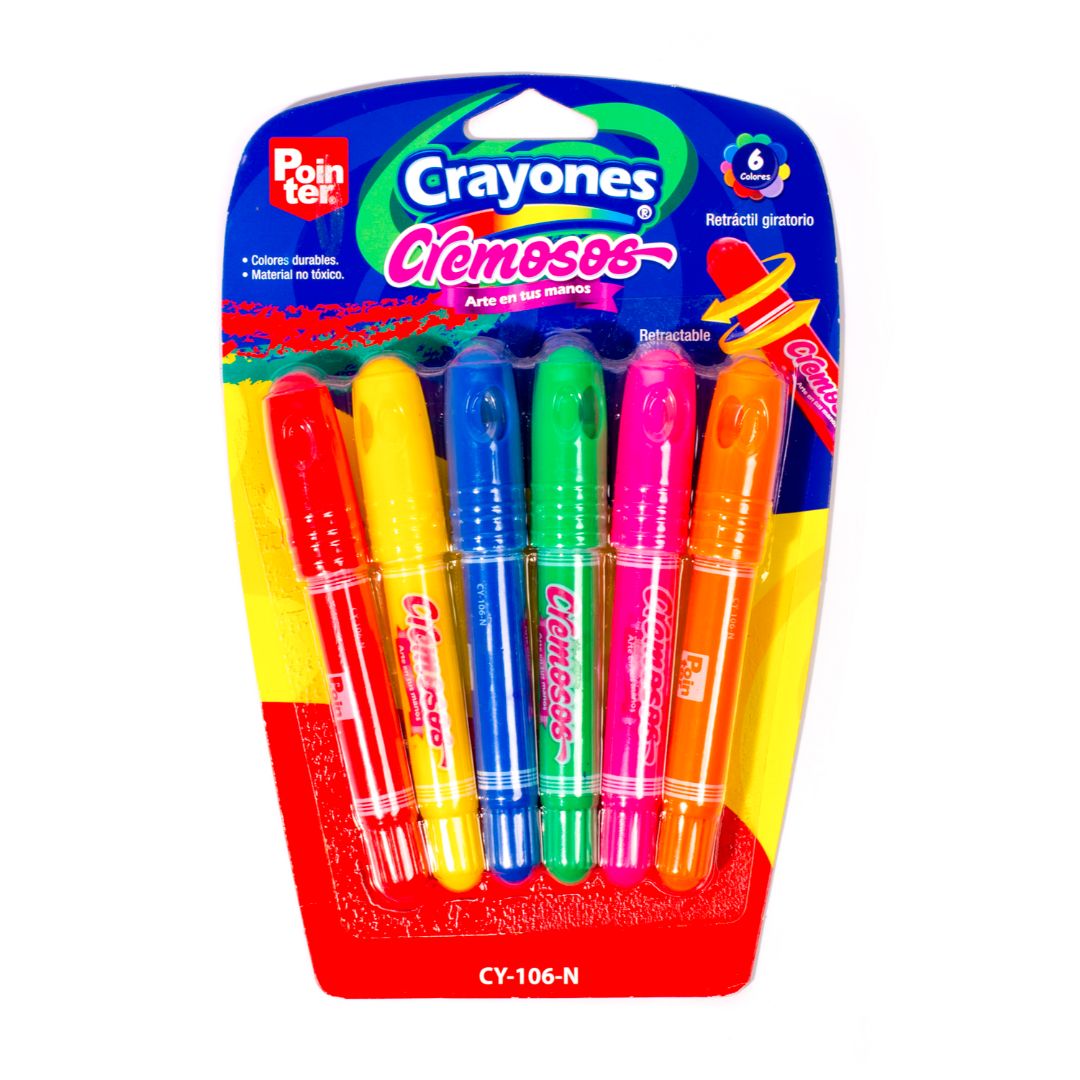 CRAYON CREMOSO POINTER RETRACTIL GIRATORIO 6 COL. (F.72 SET)