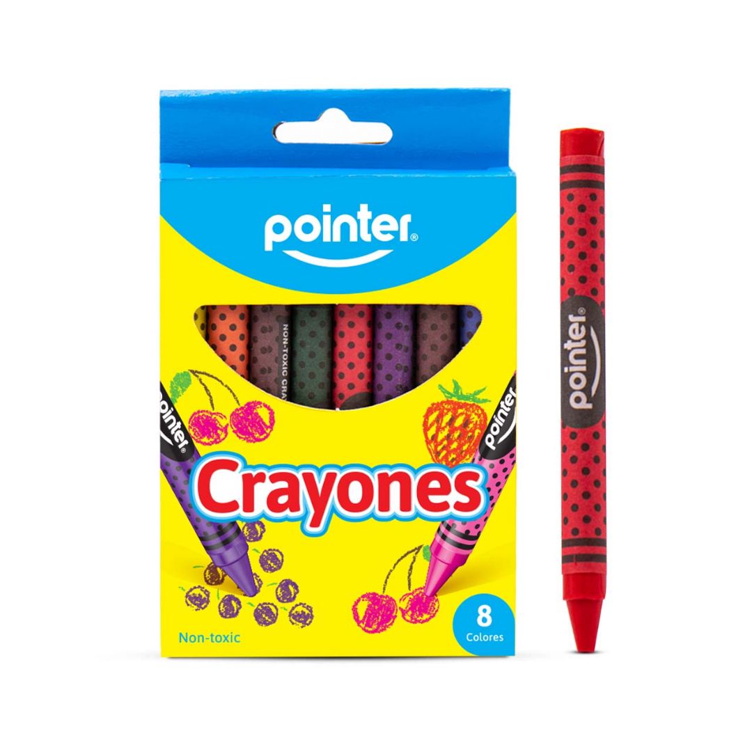 CRAYON DE CERA POINTER REDONDO 8 COL. (F. 360 SETS)