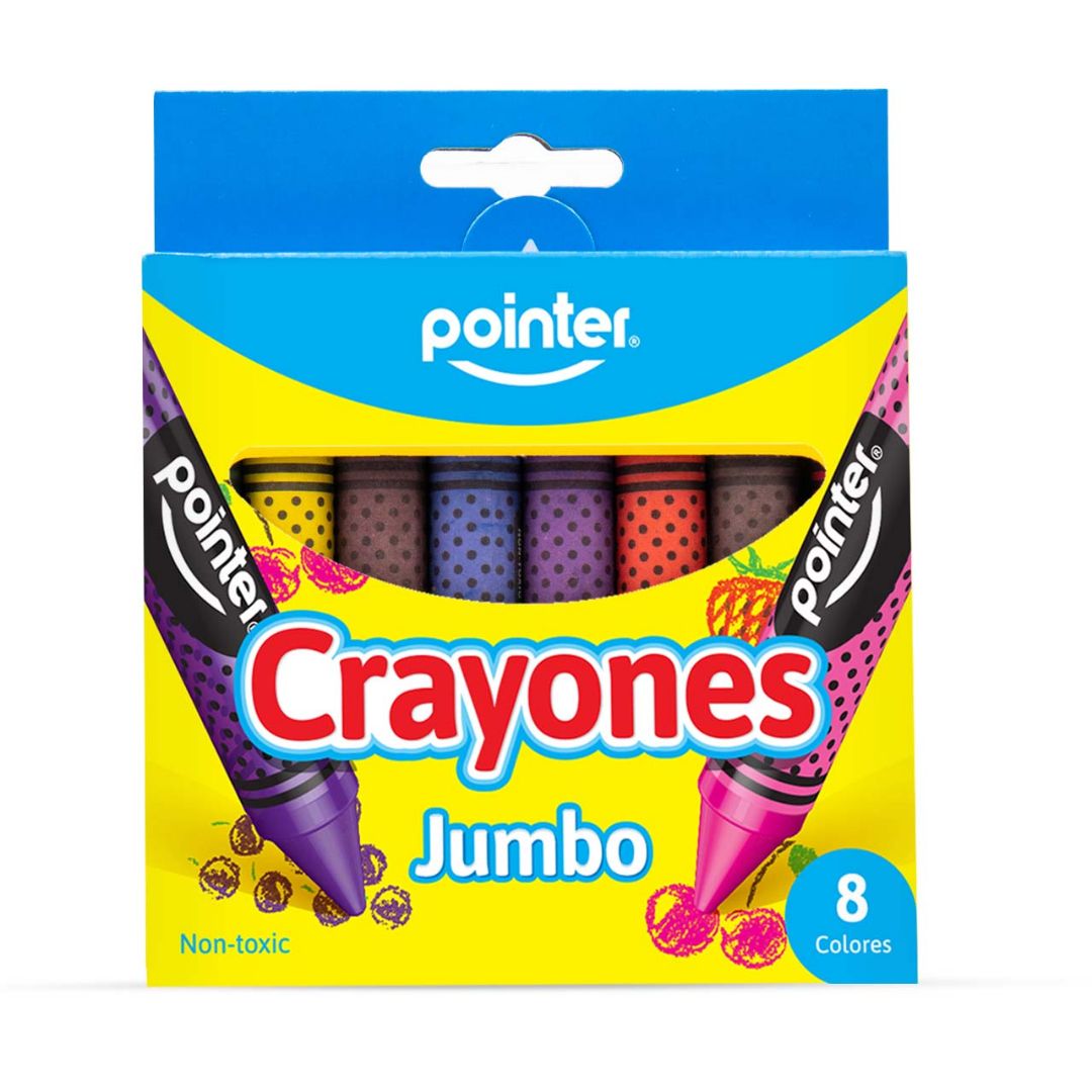 CRAYON DE CERA POINTER JUMBO REDONDO 8 COL. (F. 96 SETS)