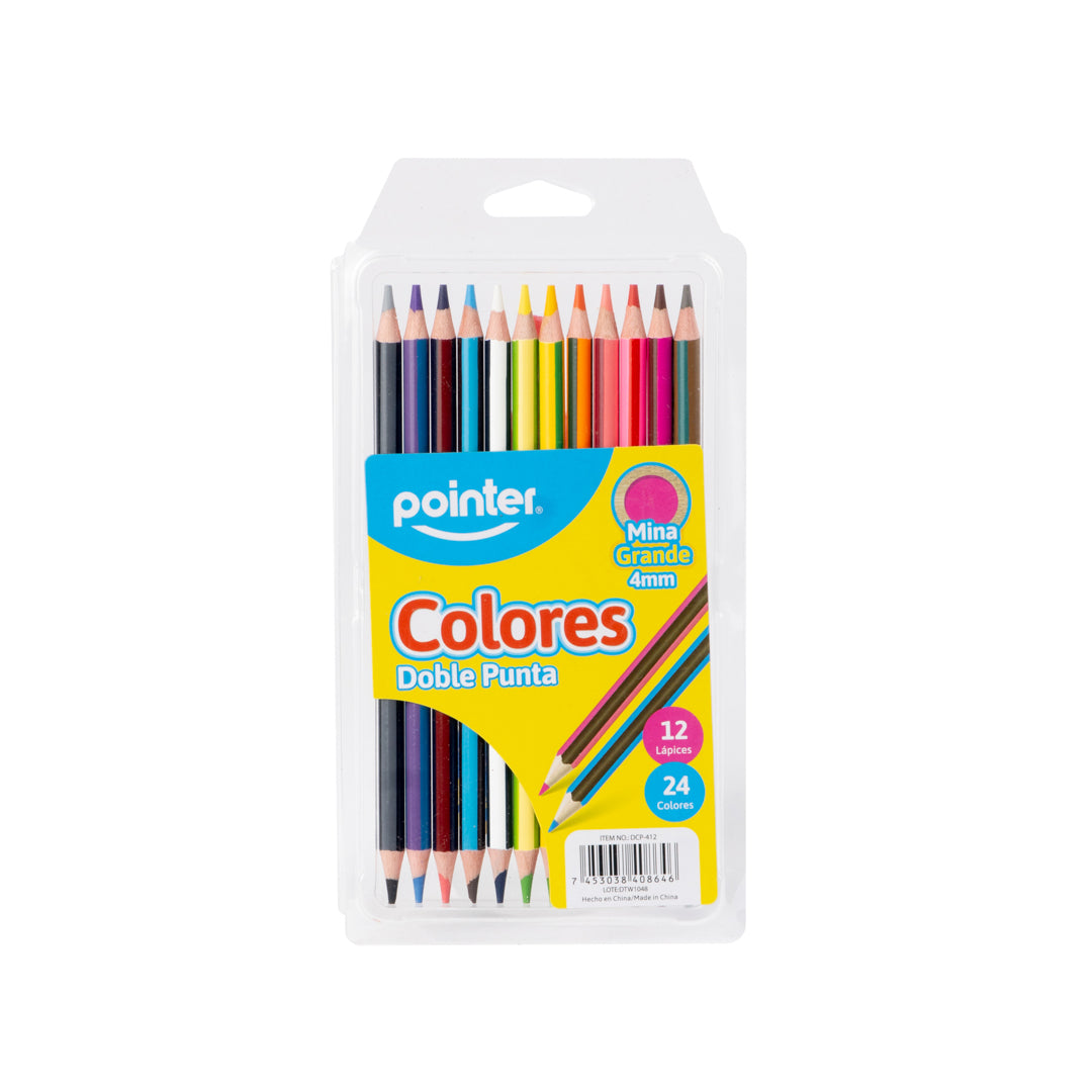 CRAYON DE MADERA POINTER REDONDO D/PUNTA 12-24 COL. 4MM (F.144 SETS)