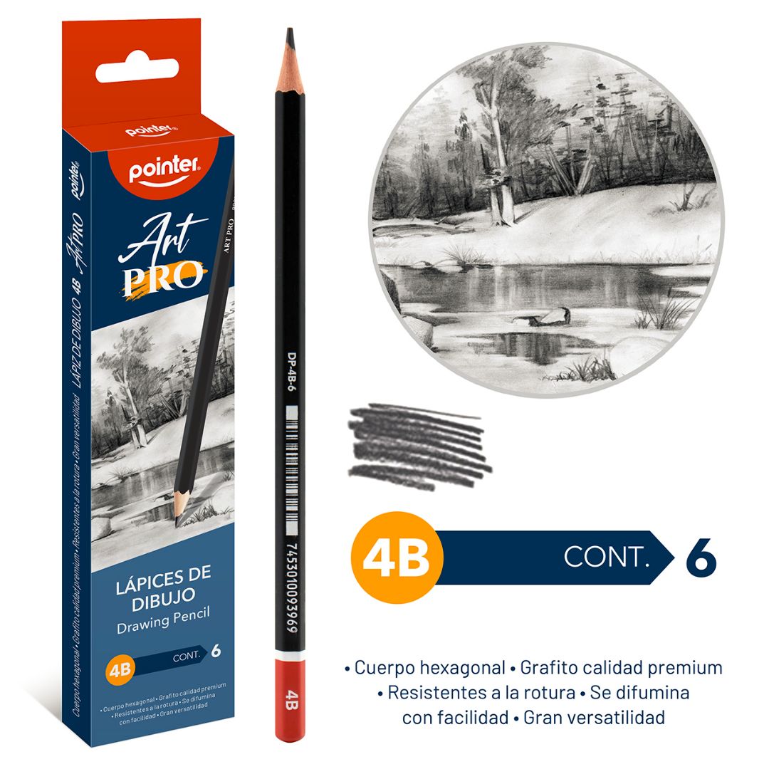 LAPICES DE DIBUJO POINTER DE GRAFITO CX6 4B (F. 192 SETS)