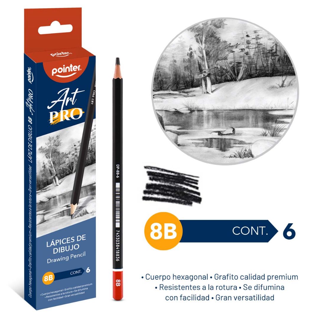 LAPICES DE DIBUJO POINTER DE GRAFITO CX6 8B (F. 192 SETS)
