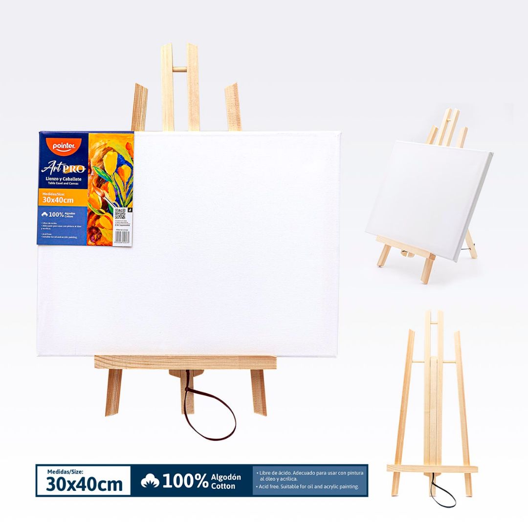 CABALLETE DE MADERA POINTER 30X40CM (F. 12 PZAS)