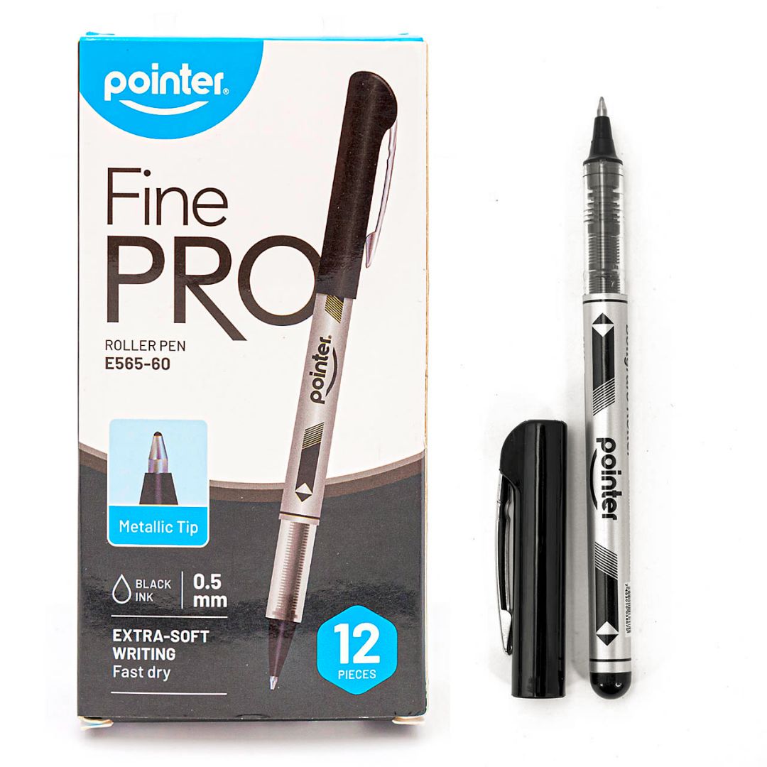 BOLIGRAFO ROLLER POINTER FINE PRO CX12 NEGRO 0.5MM (F. 60 DOC)