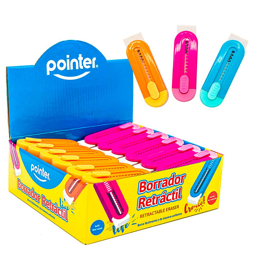 PORTABORRADOR RETRACTIL POINTER  CX36 3 COL. (F.360 UNI)