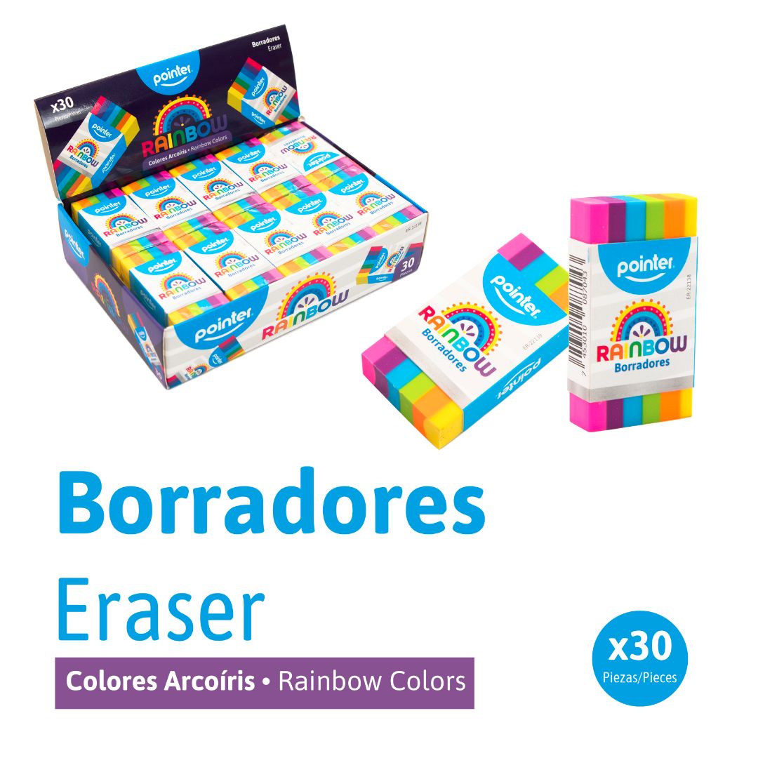 BORRADOR POINTER ARCO IRIS 30 PIEZAS (F. 24 BOX)