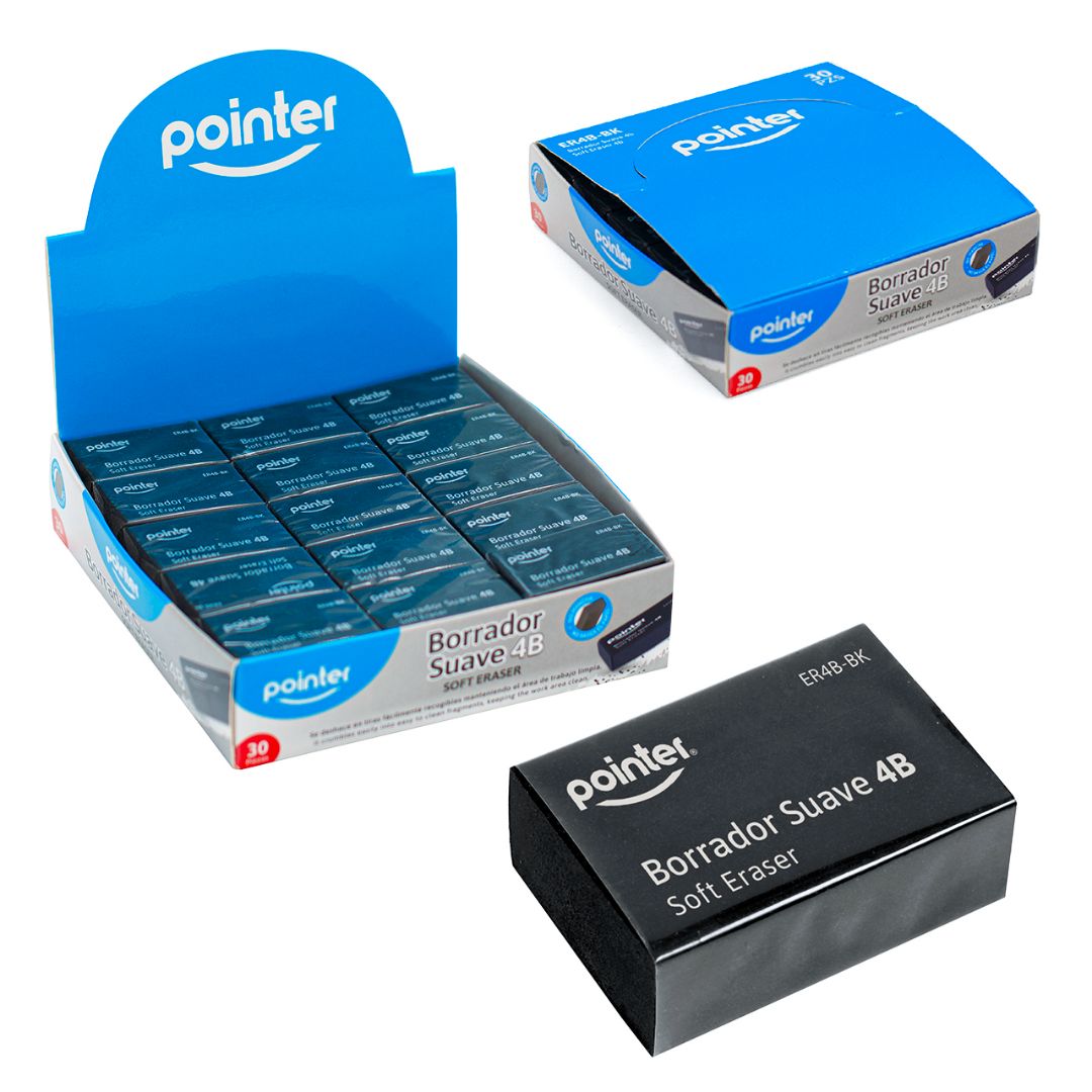 BORRADOR POINTER DE MIGAJON 4B CX30 NEGRO (F. 50 BOX)