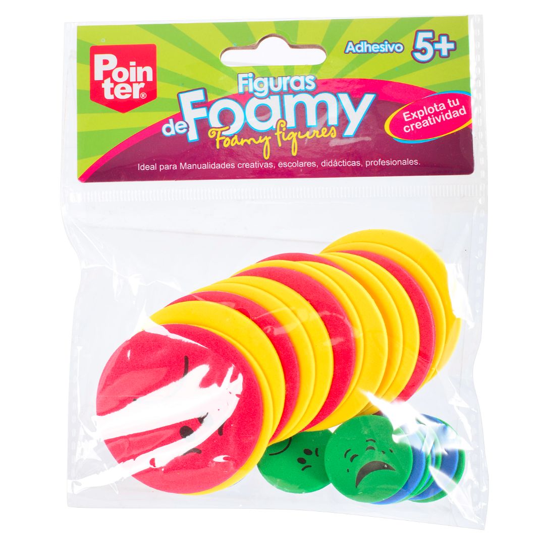 FIGURAS DE FOAMY POINTER ADHESIVAS CARITAS C/EMOCIONES (F. 144 SETS)