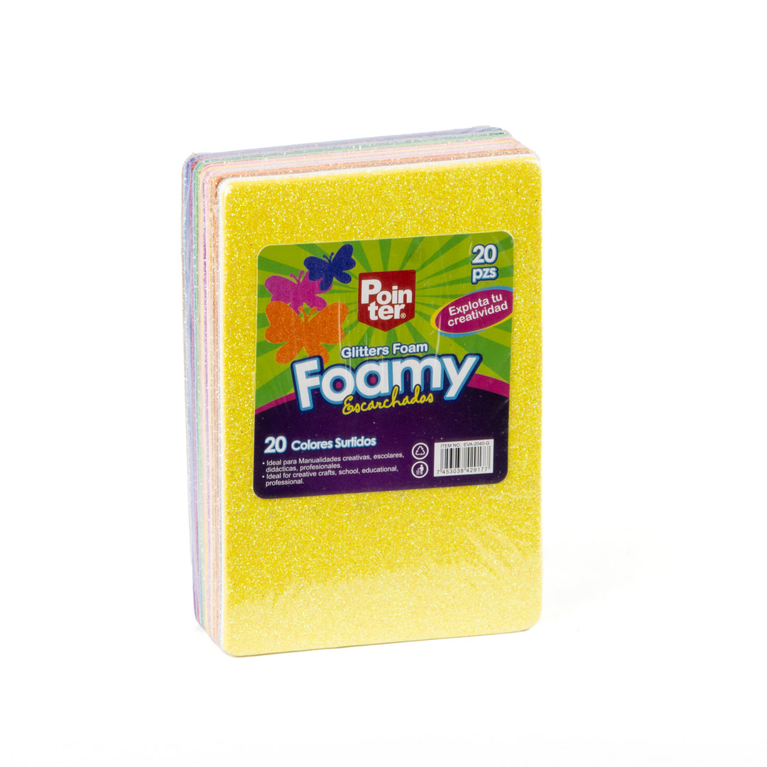 FOAMY C/ESCARCHA POINTER PX20 COLORES 10X15CM (F. 72 SETS)