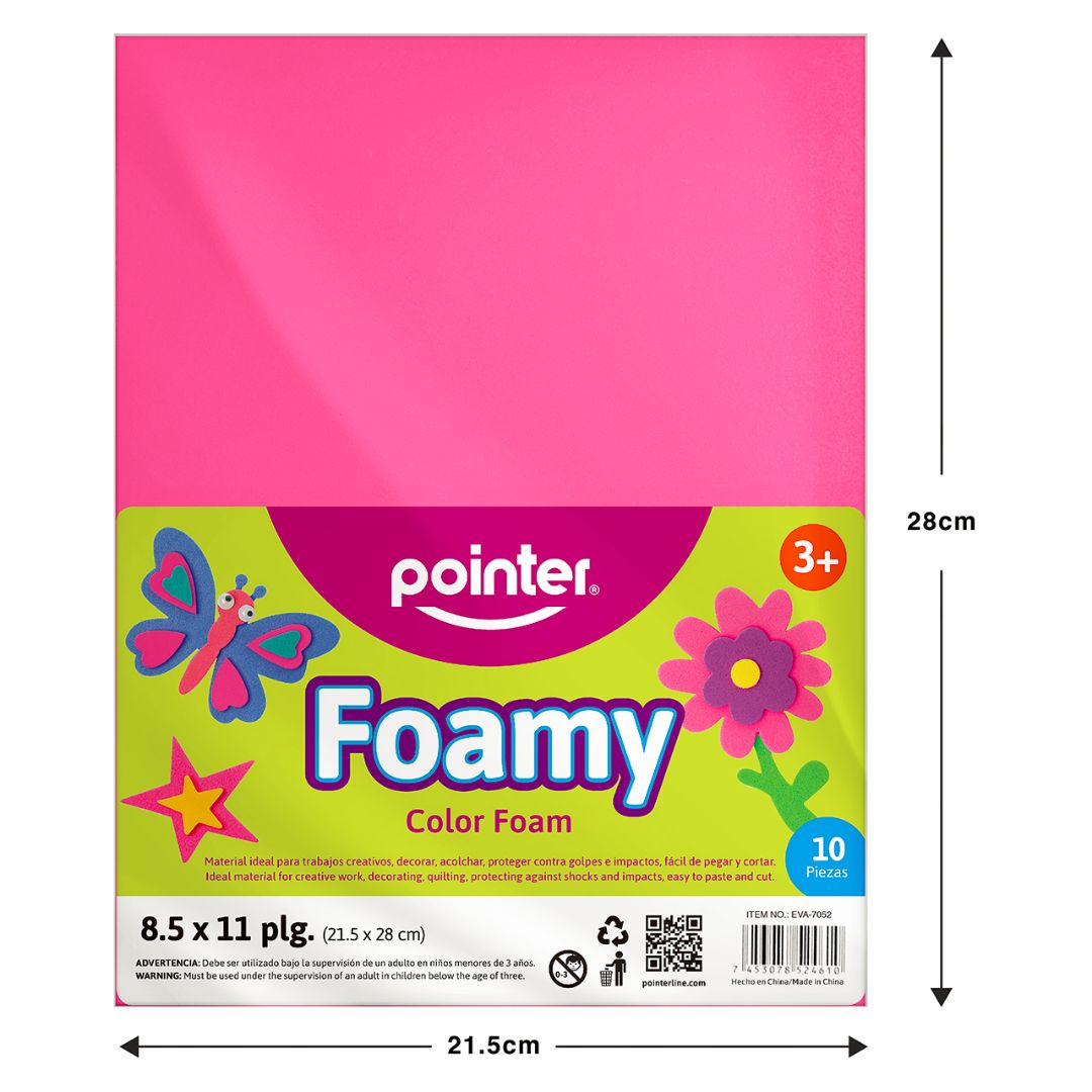 FOAMY POINTER ROSADO PX10 CARTA (F. 96 UNI)