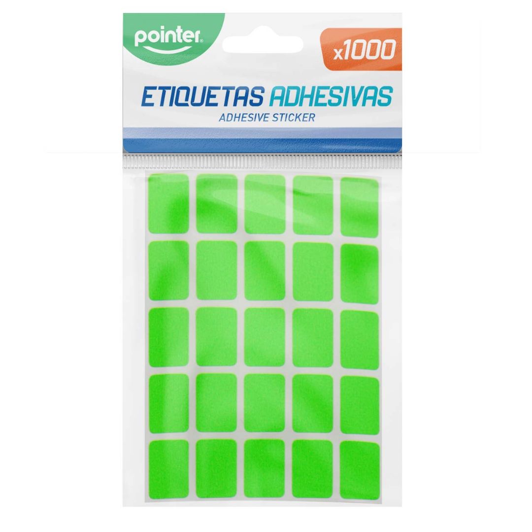 ETIQUETAS ADHESIVAS POINTER VERDE PX1000 1X1.5CM (F. 200 UNI)