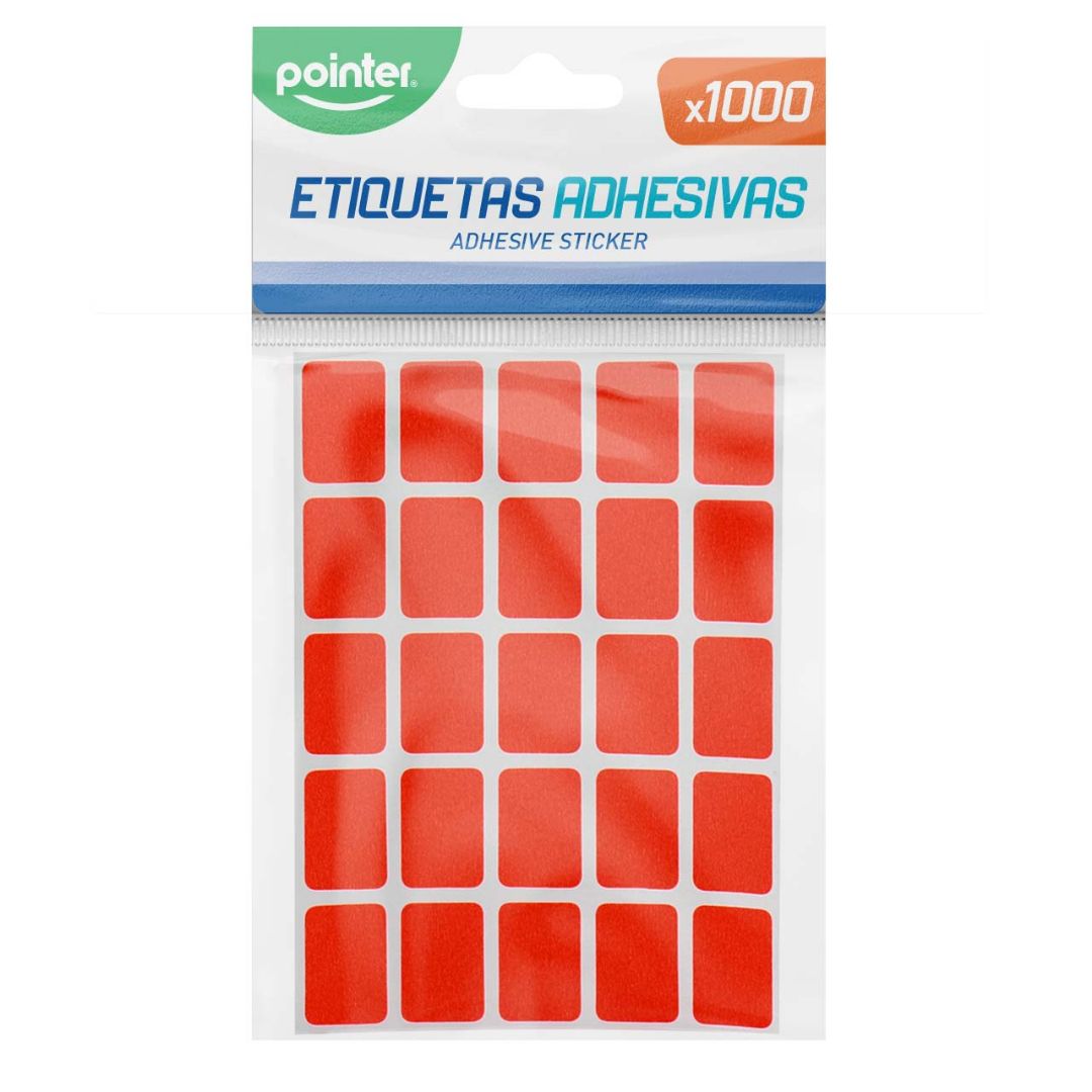 ETIQUETAS ADHESIVAS POINTER ROJAS PX1000 1X1.5CM (F. 200 UNI)