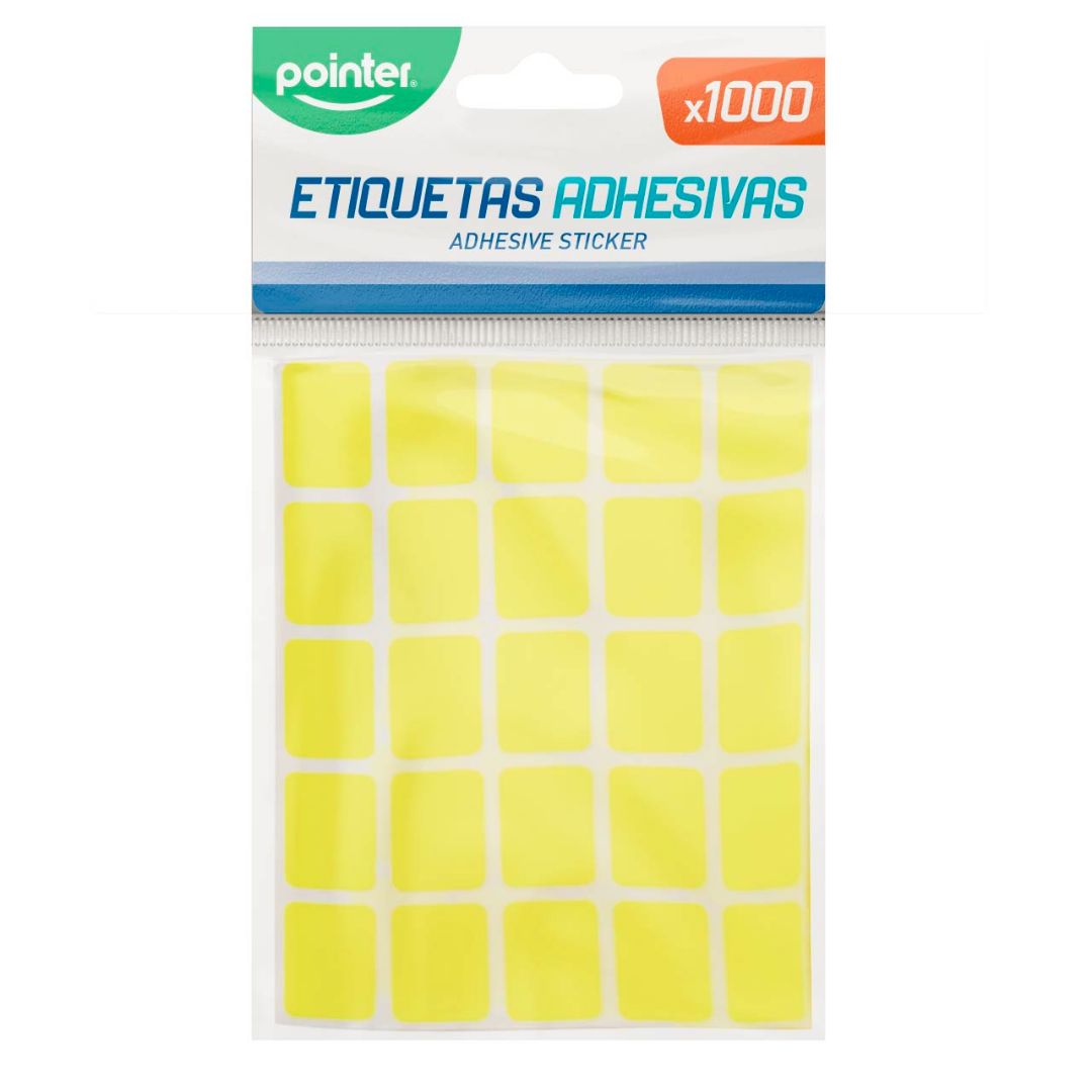 ETIQUETAS ADHESIVAS POINTER AMARILLAS PX1000 1X1.5CM (F. 200 UNI)