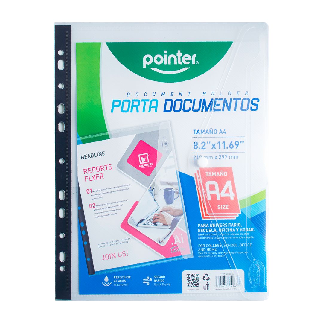 PORTADOCUMENTOS POINTER P/ARCHIVADOR O CARTAPCIO A4 (F.20 DOC)