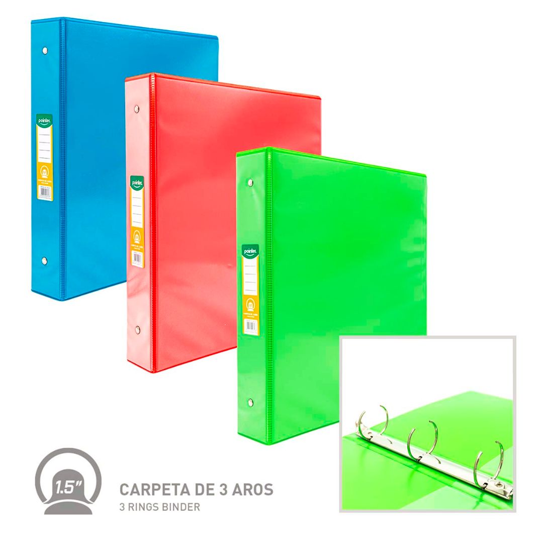 CARTAPACIO POINTER COL. NEON ROJ/VE/CE/ROS 1.5" CARTA (F. 12 PZAS)
