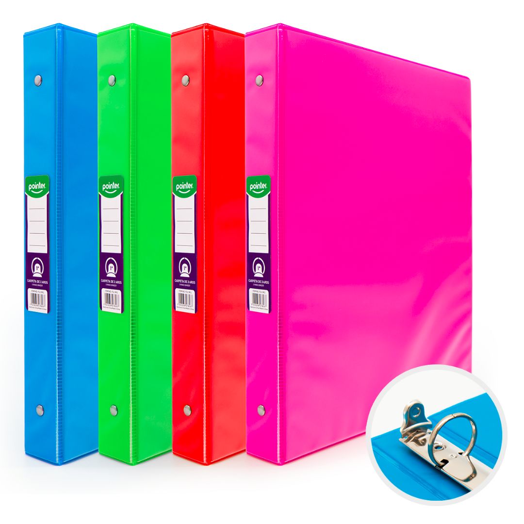 CARTAPACIO POINTER COL. NEON ROJ/VE/CE/ROS 1" 26.4X31.6CM  (F. 12 PZAS)