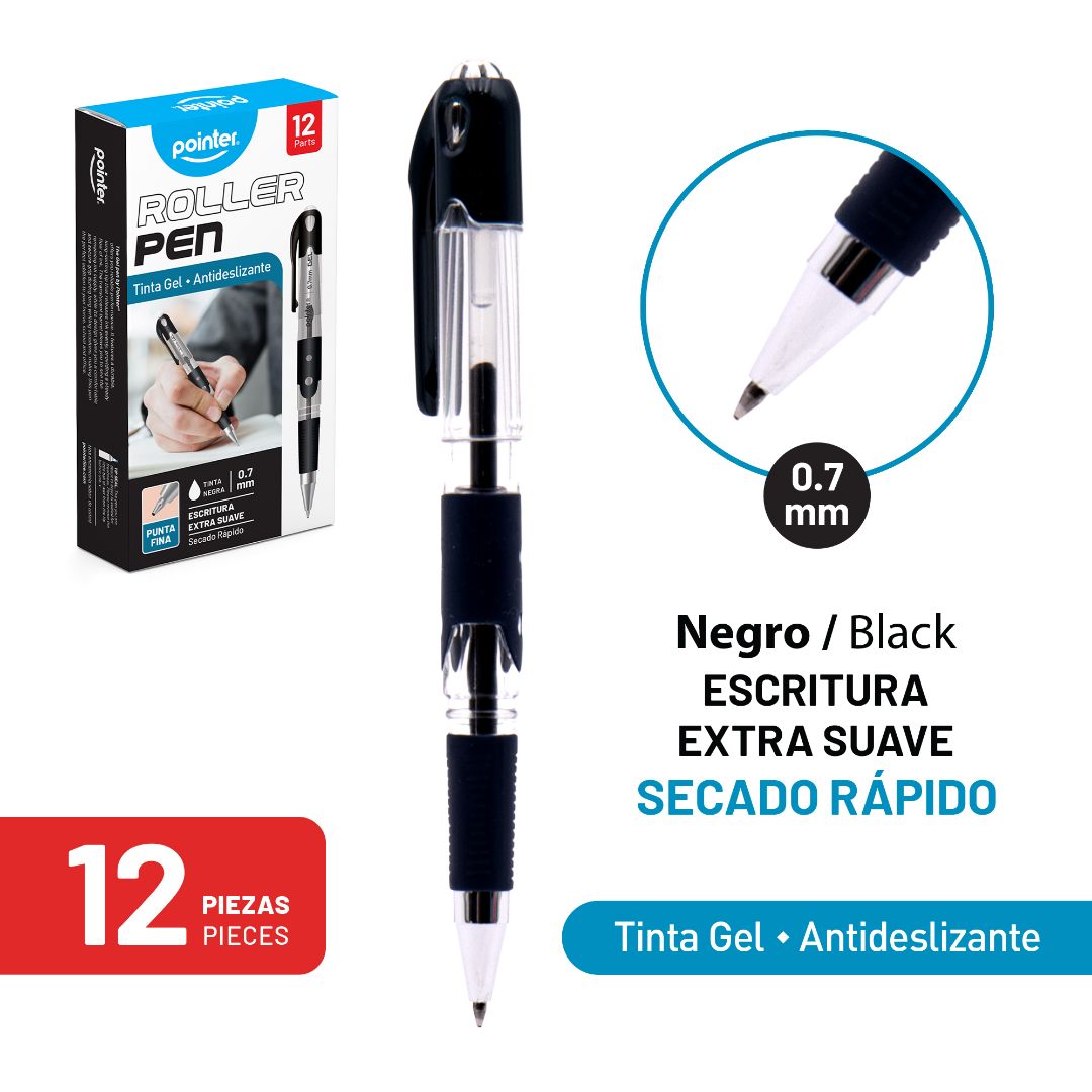 BOLIGRAFO ROLLER POINTER TINTA GEL CX12 0.7MM (F. 72 DOC)