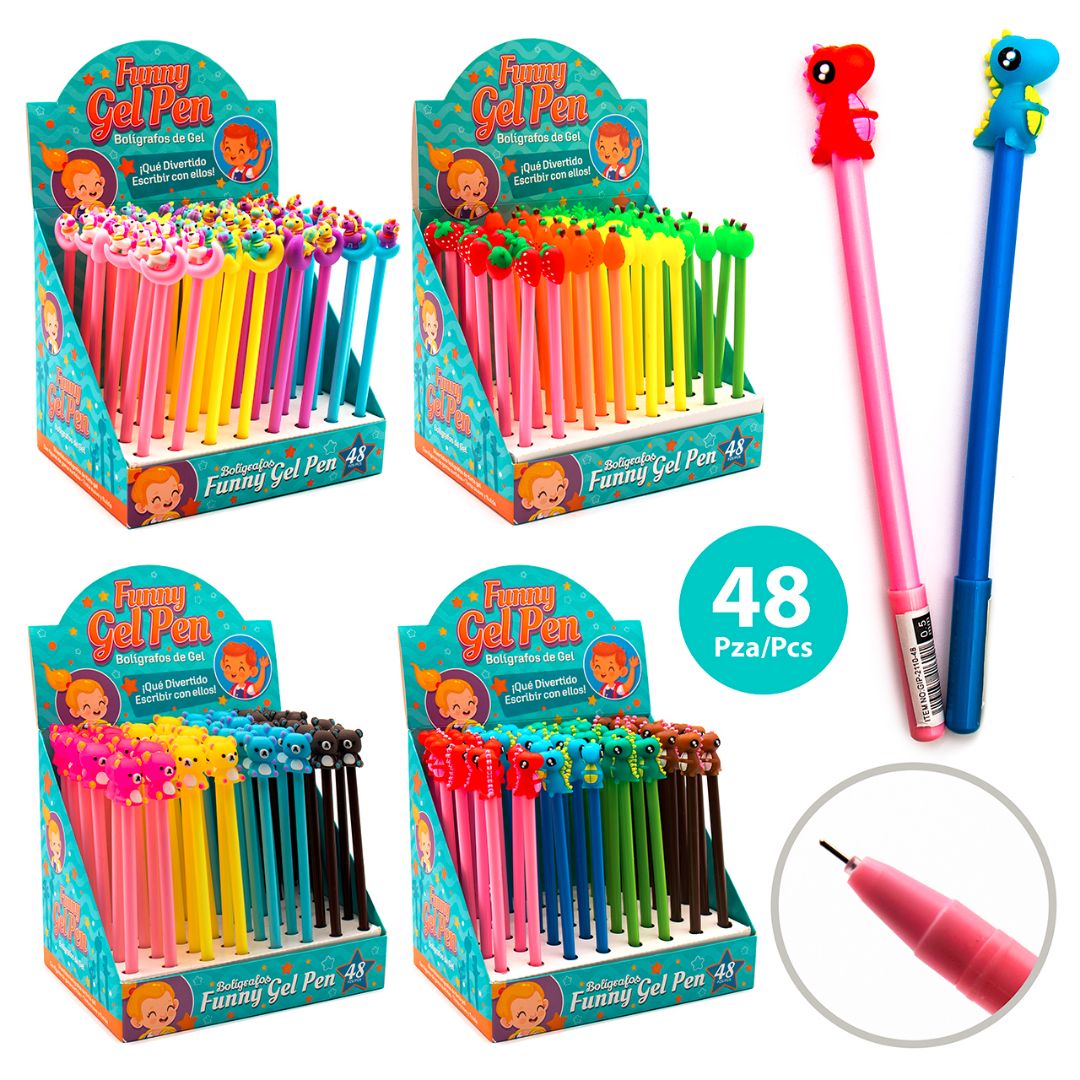 BOLIGRAFO POINTER TINTA GEL CX48 OSO/FRUT/UNIC/DINO (F. 24 BOX)