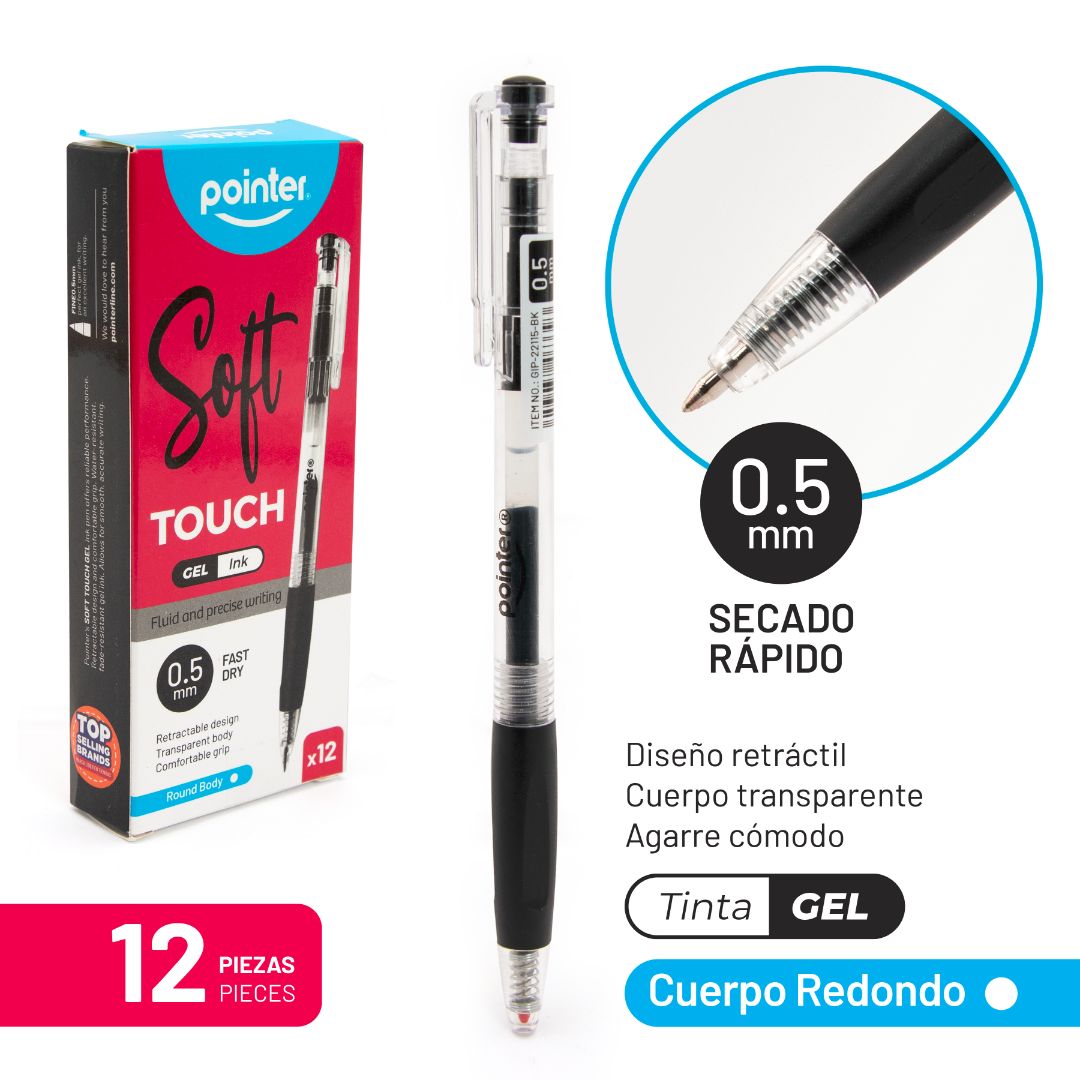 BOLIGRAFO GEL POINTER NEGRO 0.5MM (F. 96 DOC)