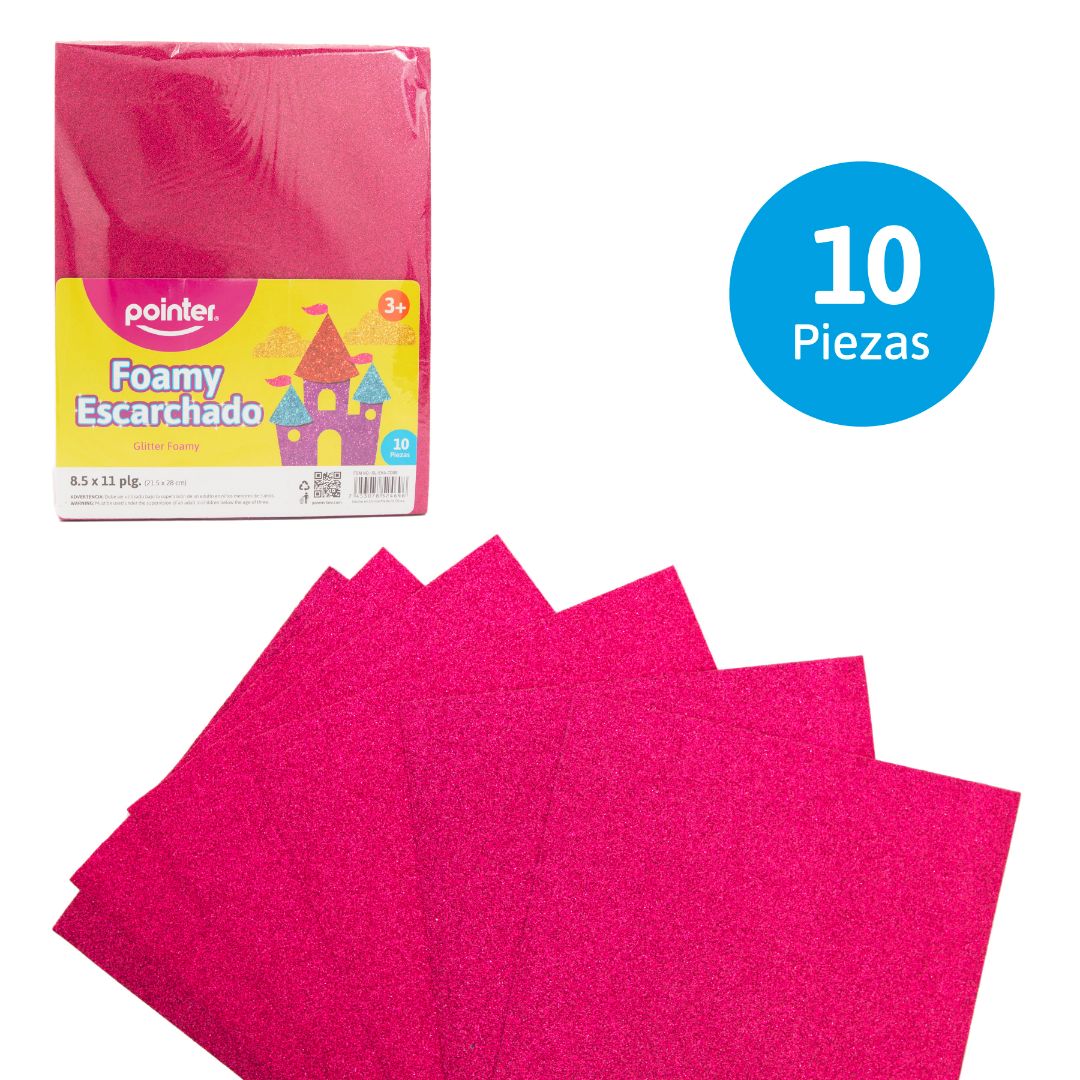 FOAMY C/ESCARCHA POINTER FUCSIA PX10 CARTA (F. 60 UNI)