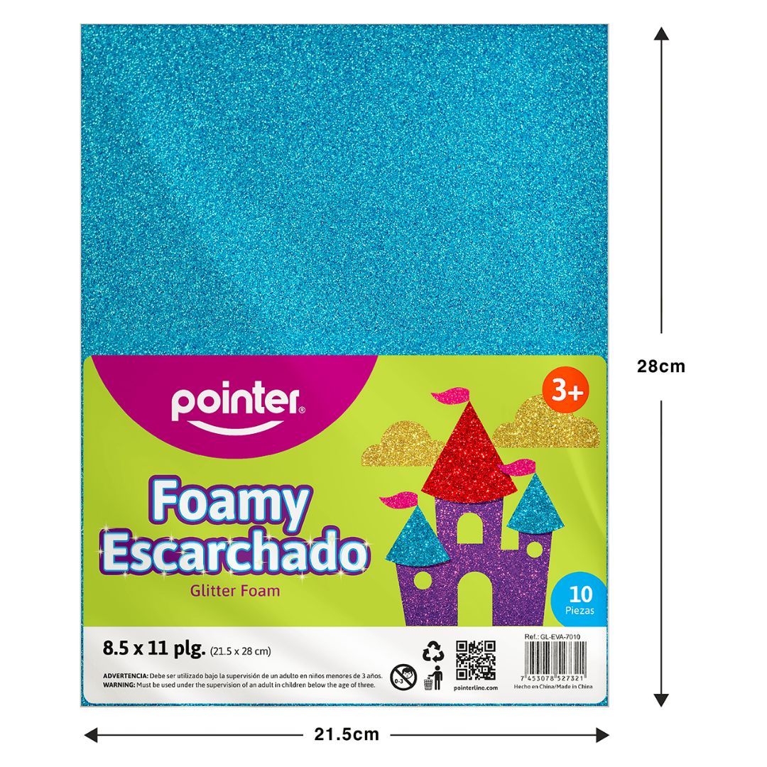 FOAMY C/ESCARCHA POINTER TURQUESA PX10 CARTA (F. 60 UNI)