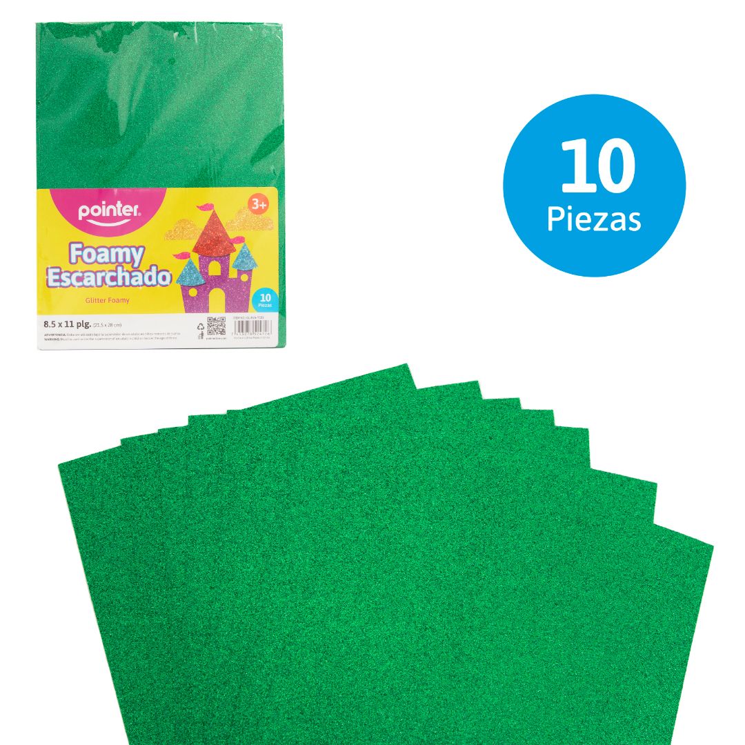 FOAMY C/ESCARCHA POINTER VERDE OBSCURO PX10 CARTA (F. 60 UNI)