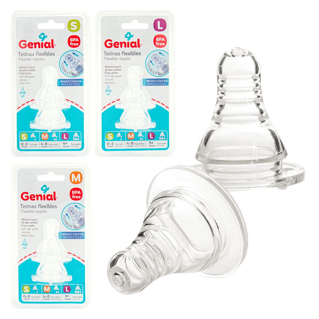 SETS DE MAMONES GENIAL TRANSPARENTE TAMAÑOS S, M, L 2 PZAS (F. 144 SETS)
