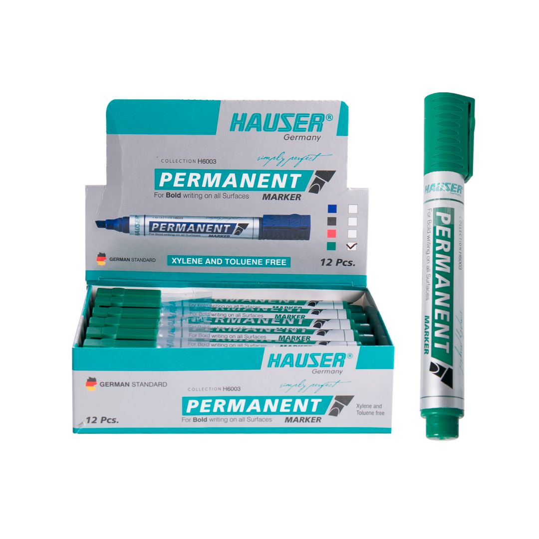 MARCADOR PERMANENTE HAUSER P/BISELADA VERDE CX12 (F. 60DOC )