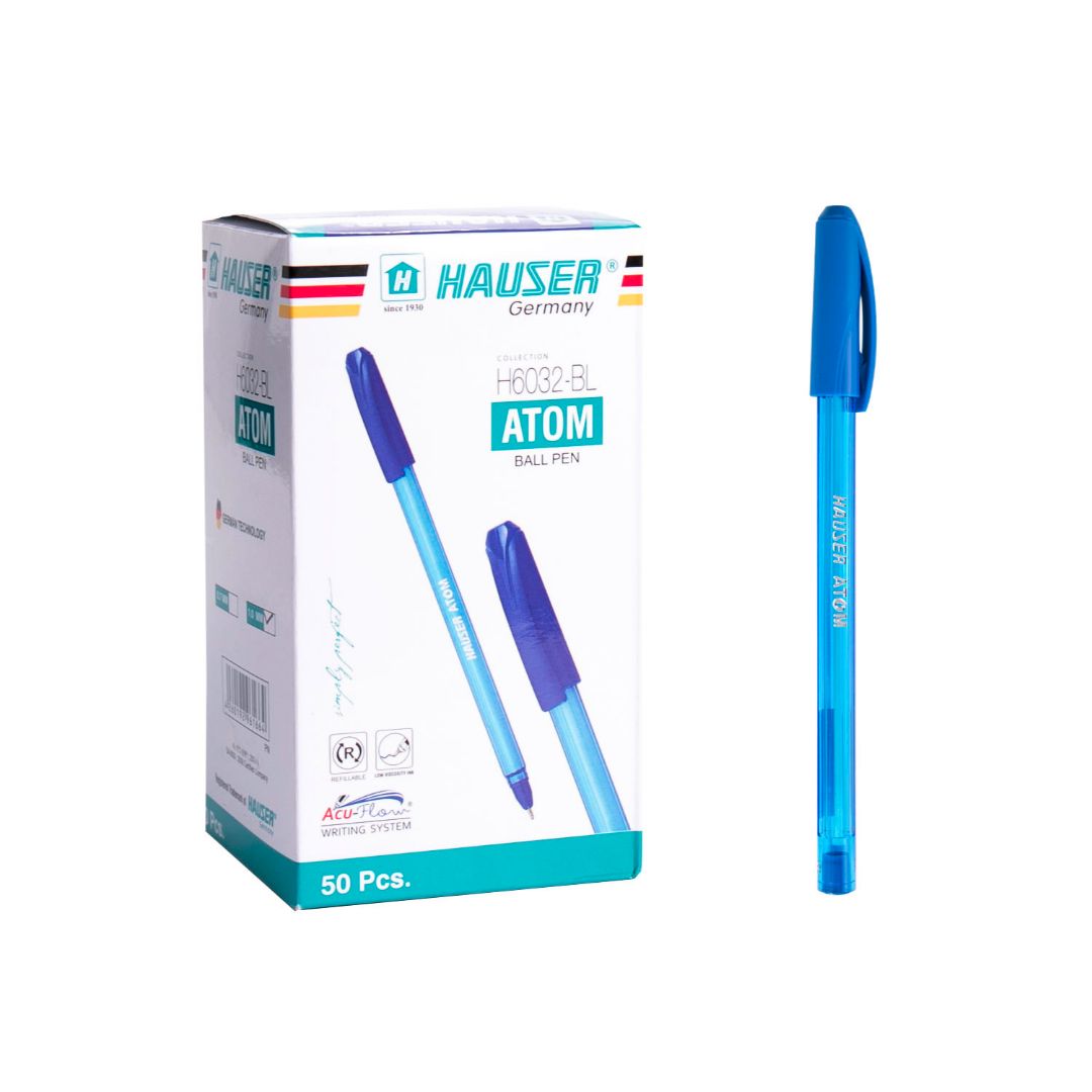 BOLIGRAFO HAUSER ATOM 50 PZAS AZUL (F. 40 BOX)
