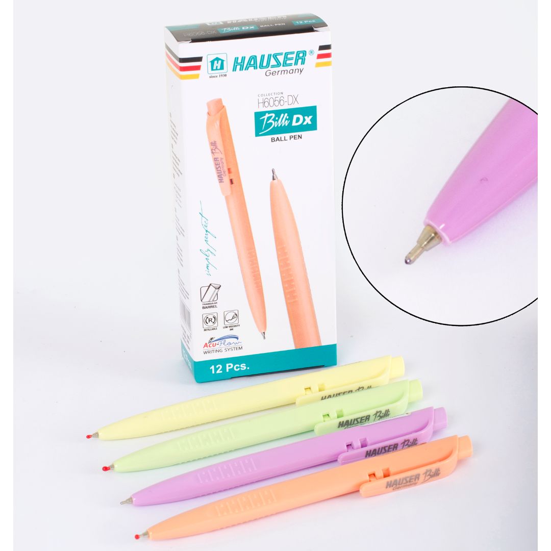 BOLIGRAFO HAUSER BILLI DX ESTUCHE COLORES PASTEL CX12 AZUL (F. 96 DOC)