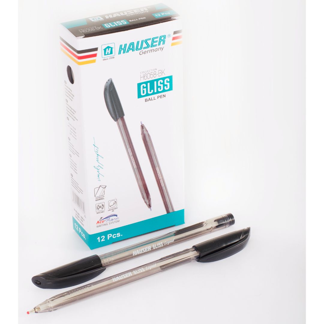 BOLIGRAFO HAUSER GLISS NEGRO CX12 (F. 96 DOC)