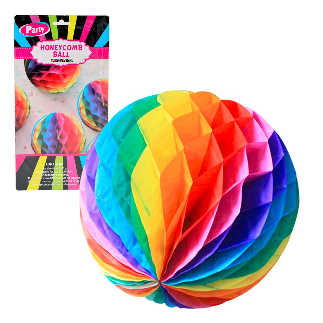 ESFERA DE PAPEL PARTY MULTICOLOR 30CM (F. 120 SETS)
