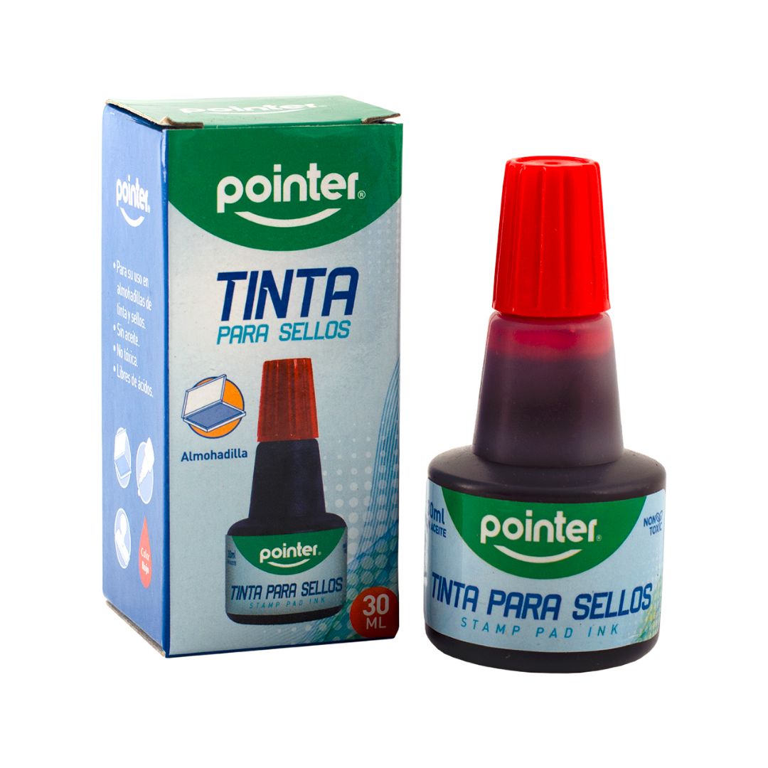 TINTA PARA SELLO POINTER ROJA 30ML (F. 240 UNI)