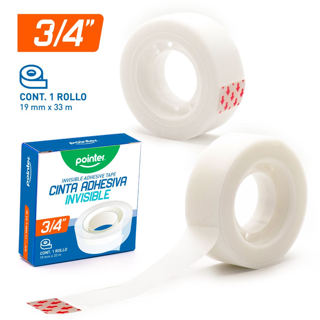 CINTA ADHESIVA POINTER INVISIBLE 3/4" X 33 M (F. 480 PZAS)