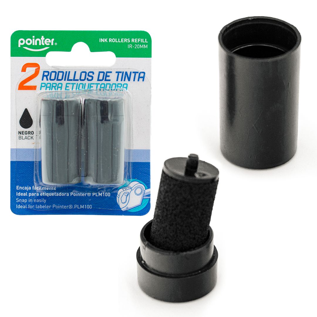 TINTA POINTER P/ETIQUETADORA 2 RODILLOS NEGRO 20MM (F. 50 SETS)