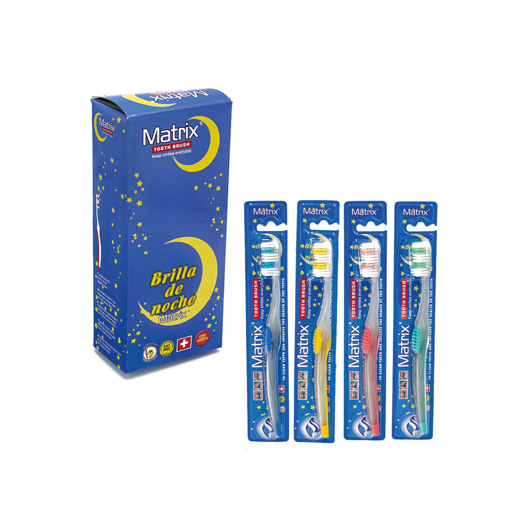 CEPILLO DENTAL MATRIX BRILLA DE NOCHE 4 COL. CX12 (F. 24 DOC)