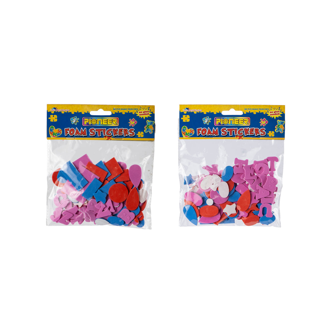 FIGURAS DE FOAMY POINTER ADHESIVAS LETRAS Y FORMAS DE COLORES (F. 72 UNI)