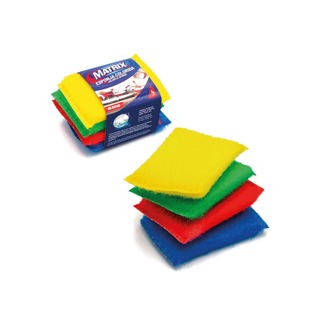 ESPONJA COLORIDA MATRIX P/TRASTES 4 COLORES PX4 (F. 120 SETS)