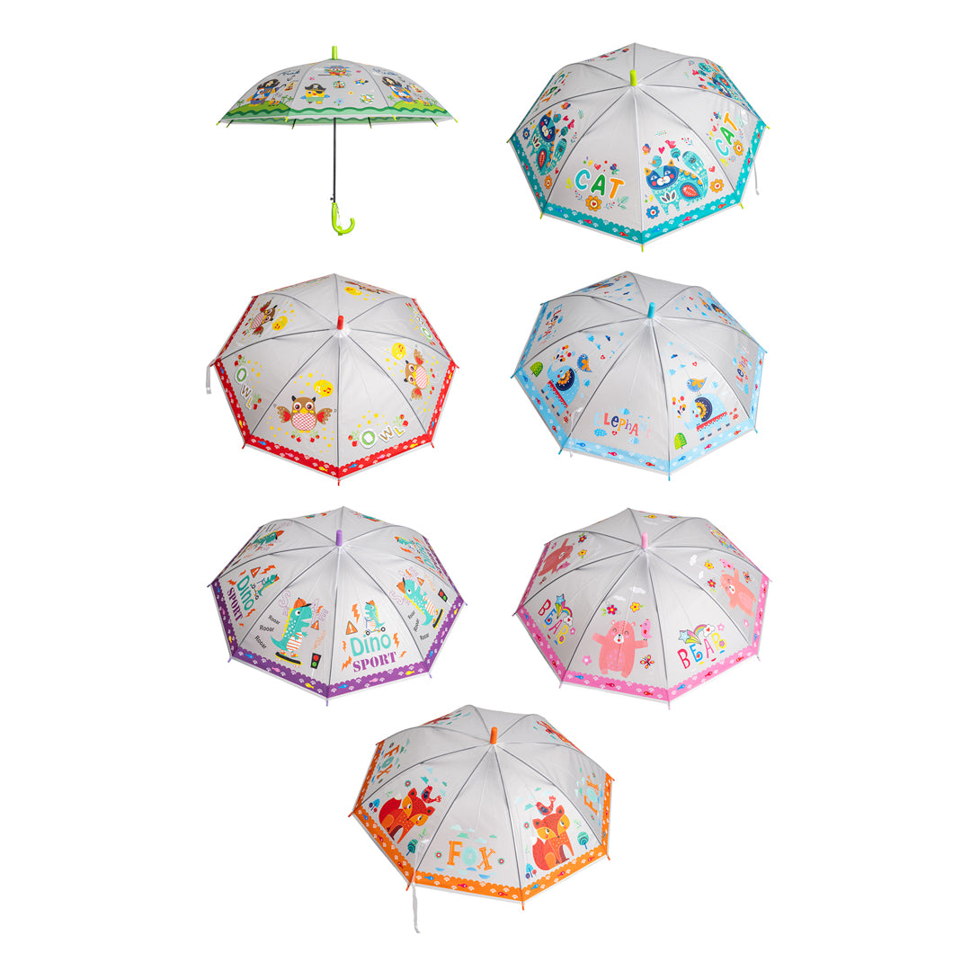 SOMBRILLA INFANTIL JVL BUHO,GATO,FLOR,DINO,OSO,ZORRO (F. 60 PZA)