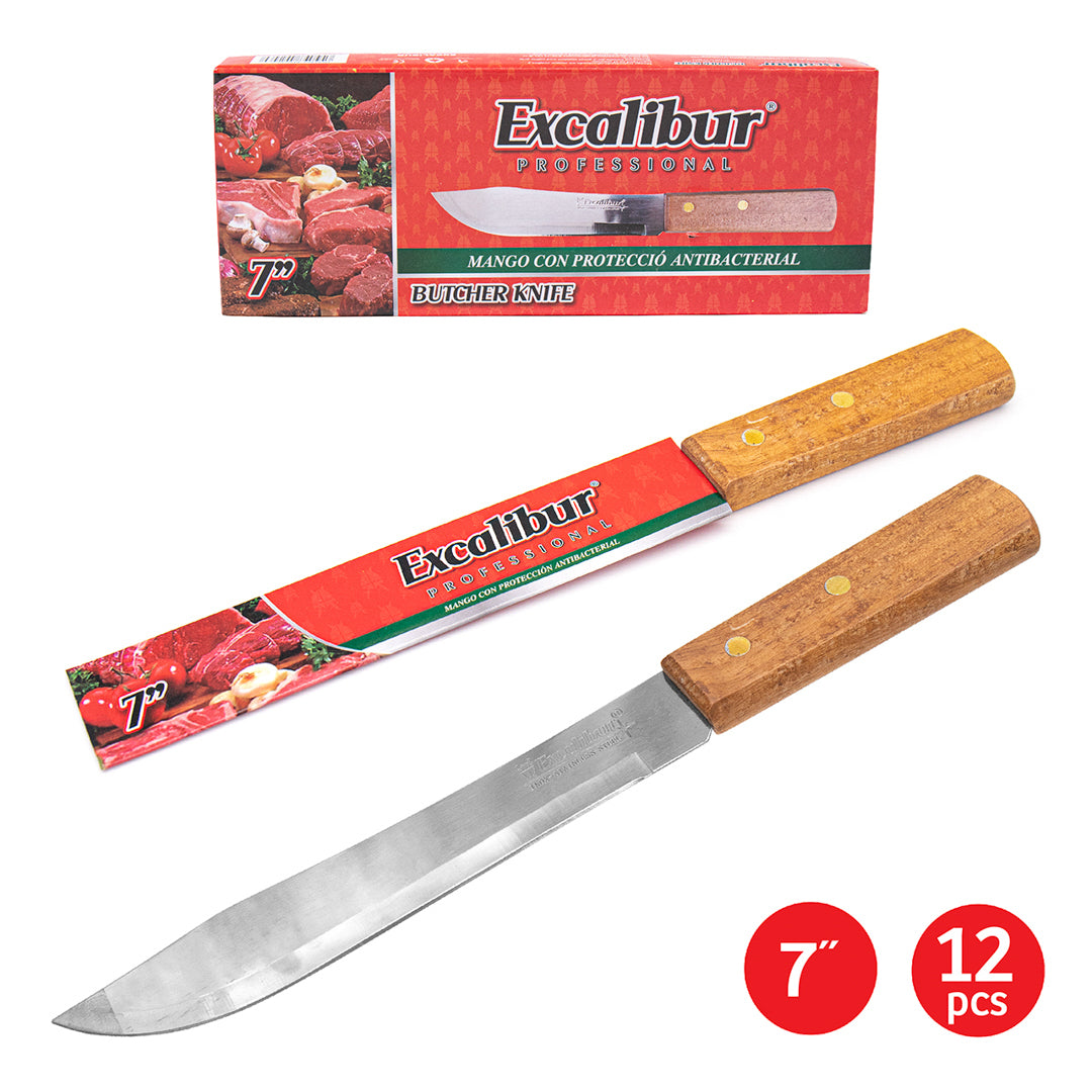 CUCHILLO EXCALIBUR COCINERO CACHA DE MADERA 7" (F. 240 UNI)